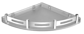 Plantex Bathroom Corner Shelf for Wall Plastic/Unbreakable Corner Stand for Bathroom with Stainless Steel Railings/Bathroom Accessories (9x9 inches, Transparent)