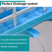 Plantex Kitchen Dish Rack Drainer/Stainless Steel 2-Tier Dish Drainer Rack with Removable Drain Board/Drying Rack with Drainer - 20 x 14 x 15 Inch (Chrome)