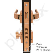 Plantex Triple Security Door Lock for Home/Main Door Lock Set with 3 Years of Warranty/Mortise Lock for Door with Brass Lock Body & Cylinder(7107 - PVD Choco)