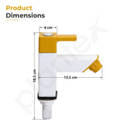 Plantex Single Lever Pillar Cock/Washbasin Tap with Water Saving Aerator/Water Tap for Bathroom Sink - Pack of 1 (PTMT-EDS-123, Yellow & White)