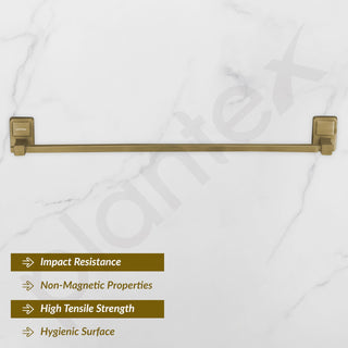 Plantex 304 Grade Stainless Steel 24 inch Towel Hanger for Bathroom/Single Towel Rod/Bar/Towel Stand/Bathroom Accessories - Darcy (Brass Antique)
