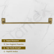 Plantex 304 Grade Stainless Steel 24 inch Towel Hanger for Bathroom/Single Towel Rod/Bar/Towel Stand/Bathroom Accessories - Darcy (Brass Antique)