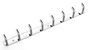 Plantex Wall Hooks for Hanging Cloth/Stainless Steel Towel Hangers/Bathroom Robe Hooks/Door Hangers/Wall Hook Rack/Hook Rail for Hanging Keys - 8 Hooks (Pack of 1, Chrome)