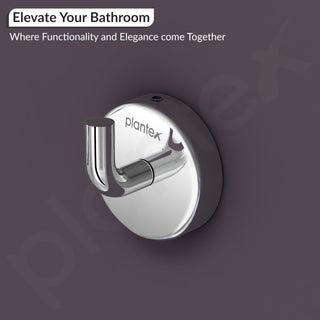 Plantex Stainless Steel Robe Hook for Bathroom/Door Hook Hanger/Wall Hanging Hooks/Bathroom Accessories - Pack of 1 (Chrome)