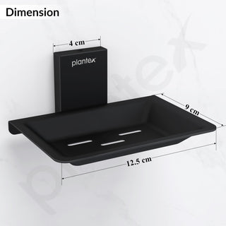 Plantex 304 Grade Stainless Steel Soap Dish/Soap Holder/Soap Stand/Soap Case/Bathroom Accessories - Crystal(Black)