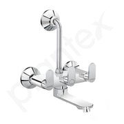Plantex Wall Mixer for Bathroom 2 in 1 with L-Bend Provision for Overhead Shower/Mixer Tap for Bathroom with Water Saving Nozzle Tap- 7 Year Warranty by Plantex (Orn-218-Chrome)