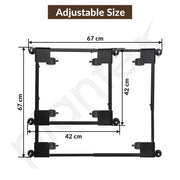Plantex Adjustable Washing Machine Stand/Fridge Trolley with Wheels / Stand for Fridge, Air Cooler, Dishwasher / Anti-Vibration Heavy Duty 170 kg Load Capacity – Black