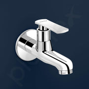 Plantex Pure Brass Bib Cock for Bathroom/Long Body Taps/Wall Mount Tap for Wash Basin with Teflon Tape & Wall Flange - Pack of 1 (Chrome, 3525)