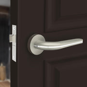 Plantex Heavy Duty Door Lock – Bathroom Door Lock/Mortise Keyless Handle Set for Home/Bathroom/Store Room/Balcony/Office with Baby Latch – (7077 – Satin White & Chrome Finish)