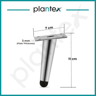 Plantex 4 Inch Sofa Legs for Bed Furniture/Sofa Legs for Table/Sofa Support Legs with Rubber Grip (Chrome Finish, 8 Pcs)