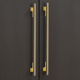 Plantex Cabinet Handle/Kitchen Cabinet Door Handle/Wardrobe/450 mm Cupboard Handle/Door Pull-Push Handle for Home/Office - Pack of 2 (Brass Antique & Gold)