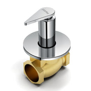 Plantex Pure Brass 25 mm Toilet Flush Valve for Toilet with Teflon Tape & Brass Wall Flange for Commercial & Residential Use-(LEA-720-Chrome)