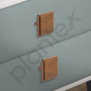 Plantex Knobs for Drawer/Square Drawer Knobs/Knobs for Cabinets/Pull-Push Knobs for Kitchen/Bedroom Drawer - Pack of 4 (Big, Rose Gold & Wood)