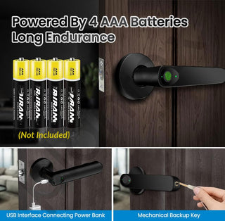 Plantex Smart Door Lock/Fingerprint Lock for Door/Biometric Smart Lock for Home/Office/Hotel - (Black)