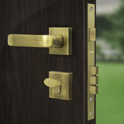 Plantex Triple Security Door Lock For Home/Main Door Lock Set With 3 Years Of Warranty/Mortise Lock For Door With Brass Lock Body & Cylinder(7110 - Brass Antique), Knob