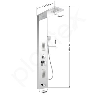 Plantex 304 Grade Stainless Steel Shower Panel for Bathroom with Showerhead/Hand Shower/Body Massage Jets/Bathroom Shower System-(KM-8111)