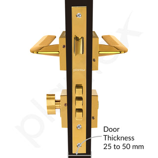 Plantex Premium Door Lock with 3 Years of Warranty by Plantex/Main Door Lock for Home/Mortise Lock for Door - Main Door Lock Set (7105 - Gold)