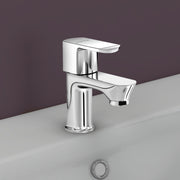 Plantex Pillar Tap for Bathroom with Water Saving Aerator/Single Lever Tap for Wash Basin with Teflon Tape/Tap for Table Top Deck Mount Pillar Tap - Pack of 1 (Chrome)
