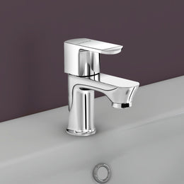 Plantex Pillar Tap for Bathroom with Water Saving Aerator/Single Lever Tap for Wash Basin with Teflon Tape/Tap for Table Top Deck Mount Pillar Tap - Pack of 1 (Chrome)