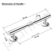 Plantex Pooja Room Door Handle/8 Inch Handle/Pull Push Main Door Handle/3 Years Warranty Pack of 2 (S-142, Chrome)