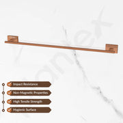 Plantex 304 Grade Stainless Steel 24 inch Single Towel Rod/Towel Holder/Towel Rack for Bathroom/Towel Bar/Hanger/Stand/Bathroom Accessories - Benz (Rose Gold)