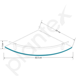 Plantex Premium Frosted Glass Corner/Shelf for Bathroom/Wall Shelf/Storage Shelf - (12x12 in,Chrome-Pack of 1)
