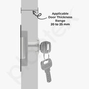 Plantex Sliding Door Lock for Wardrobe/GI Steel Drawer Lock/Suitable for 20mm Sliding Door - Pack of 1 (SL-01, Z-Black)
