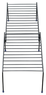 Plantex Stainless Steel Multipurpose Expandable Dish Rack/Expandable Storage Shelves for Kitchen Cabinets/Plate Stand/Utensil Rack (Black)