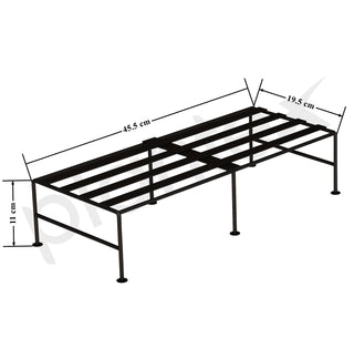 Plantex Heavy Duty GI Metal Plant Stand for Indoor/Outdoor uses in Balcony, Kitchen, Living room & Office Desks – Décor for Home - Pack of 2 (APS-335, Black)