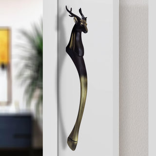 Plantex 13 Inch Deer Shape Door Handle for Main Door/Heavy Duty Main Handles/Pull Push Antique Door Handle for Home/Office - Pack of 1 (Brass Antique)
