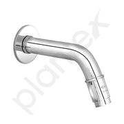 Plantex Pure Brass MAG-1201 Mouth-Flow Swan Neck Bib Cock Water Tap with Teflon Tape & Brass Wall Flange with Bib Tap with Water Saving Nozzle 7-Year Warranty (Mirror Chrome)