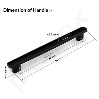 Plantex 14 Inch Main Door Handle for Wooden Doors - Pull-Push Handle Accessory - Pack of 1 (Black)