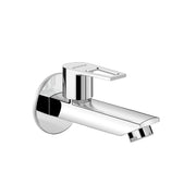 Plantex Pure Brass Bib Cock for Bathroom/Long Body Taps/Wall Mount Tap for Wash Basin with Teflon Tape & Wall Flange - Pack of 1 (Chrome, 3225)