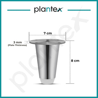 Plantex 3 inch Sofa Legs for Bed/Sofa Legs for Table/Sofa Support Legs with Rubber Grip(Set of 6 pcs) Chrome