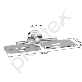 Plantex Smero Pure Brass Dual Soap Holder for Bathroom and Kitchen/Soap Stand/Soap Case/Soap Dish/Bathroom Accessories - Circle(Chorme)