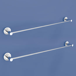 Plantex Stainless Steel Towel Holder in Bathroom/Single Towel Rod for Bathroom/Cloth Hanger/Bathroom Accessories (24 - Inch) Chrome Finish - Pack of 2