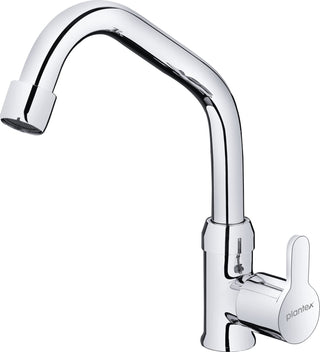 Plantex Pure Brass FLO-812 Single Lever Sink Cock Tap for Kitchen/Bathroom Basin Faucet with Teflon Tape (1 Feet Hight) Chrome