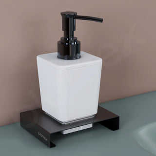 Plantex Stainless Steel and ABS Soap Dispenser for Bathroom/Shampoo Dispenser/Hand Wash Dispenser/Bathroom Accessories - Table Top (Black & ABS)