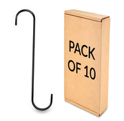 Plantex Steel S Hooks for Hanging Heavy Duty/Plants/Pots/Tree Branch/Bird Feeder - Extension Hook for Hanging Plant for Indoor/Outdoor Uses - S Hook (Pack of 10), Black