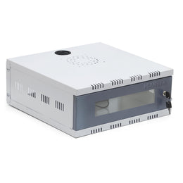 Plantex CCTV/DVR Rack/NVR/cctv box/Network Rack/Cabinet/with Lock/Server Rack with Power Socket - 2U - Wall Mount - (Metal) Transparent Glass Door Cabinet Box with keylock