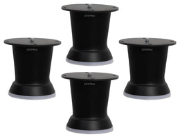 Plantex 3 Inch Sofa Legs for Bed Furniture/Sofa Legs for Table/Sofa Support Legs with Rubber Grip (Black, 4 Pcs)
