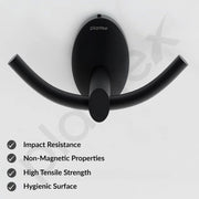 Plantex 304 Grade Stainless Steel Robe Hook for Hanging Clothes/Towel Hanger/Hooks for Bathroom/Living Room/Bathroom Accessories - Oreva (Black)