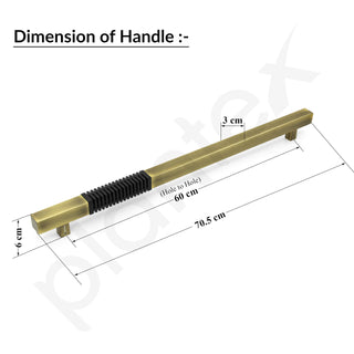 Plantex Door Handle/Stainless Steel Handle for Main Door/24 Inch Pull-Push Handle for Home/Office/Hotel - Pack of 1 (Brass Antique and Black) - 3 Years Warranty
