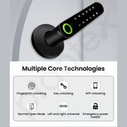 Plantex Aluminium Smart Door Lock/Fingerprint Lock For Door/Touch Screen/Keypad Dead Bolt Lock/Biometric Smart Lock For Home/Office/Hotel - (Black)