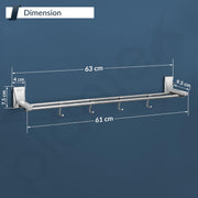 Plantex 304 Grade Stainless Steel 24 inch Dual Towel Rod/Towel Holder for Bathroom/Towel Hanger/Bathroom Accessories - Crystal (Chrome)