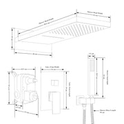 Plantex Solid Brass Shower Panel for Bathroom/3 in 1 Bathroom Shower Set/Handshower with Waterfall Outlet/Overhead Shower with Dual Function -Black