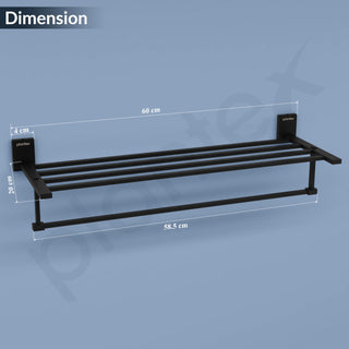 Plantex 304 Grade Stainless Steel Towel Rack for Bathroom/Towel Rod/Stand/Bathroom Accessories - 24 inch (Matt Black)