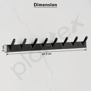 Plantex Wall Hooks for Hanging Cloth/Stainless Steel Towel Hangers/Bathroom Robe Hooks/Door Hangers/Square Wall Hook/Hook Rail for Hanging Keys - 8 Hooks (Pack of 2, PVD Black)