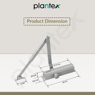 Plantex Heavy Duty Door Closer/Automatic Door Closer for Wooden Door/55 Kg Hydraulic Door Closer for Home/Office/Hotel/Wide 180 Degree Opening (ISO 9001 Certified) - Silver