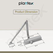 Plantex Hydraulic Automatic Door Closer/Aluminium Door Closer for Wooden Door/Soft Close Door Closer for Hotel/Home/Office - ISO 9001 Certified (MI-200, Capacity - 55 kg, Silver)